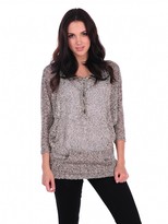 Thumbnail for your product : Vintage Havana Speckled Dolman Sleeve Zip Pullover