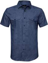 Thumbnail for your product : AVANZADA Men's Big & Tall Fort Short Sleeve Denim Shirt Lightweight Chambray Button M
