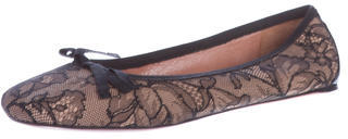 Alaia Bow-Accented Lace Flats