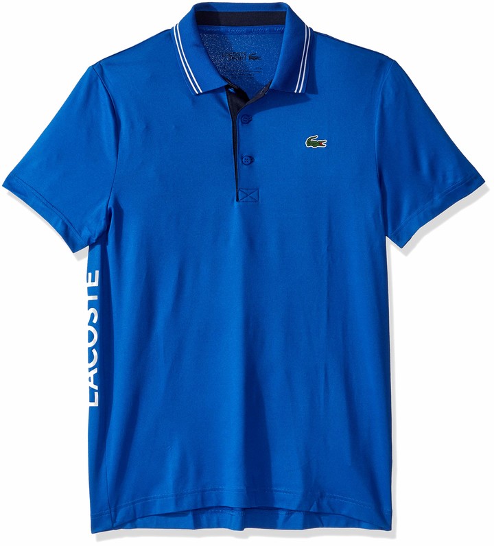 Lacoste Mens Sport Short Sleeve Ultra Dry Side Logo Semi Fancy Golf Polo Polo Shirt - ShopStyle