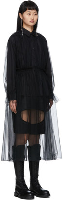 Noir Kei Ninomiya Black Tulle Shirt Dress