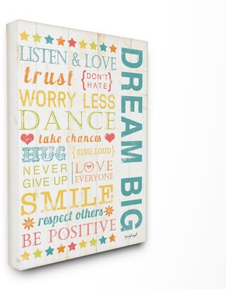 Stupell Industries The Kids Room Dream Big Typography Canvas Wall Art, 24" x 30"