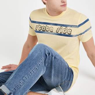 Jack and Jones Mens River Island Yellow 'State side' T-shirt