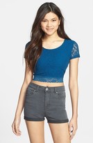 Thumbnail for your product : Frenchi Lace Crop Top (Juniors)