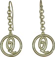 Heights Jewelers 14K Gold Plated Legacy Loop Drop Initial Earrings