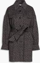 Thumbnail for your product : Diane von Furstenberg Manon leopard-print brushed cotton and wool-blend felt coat