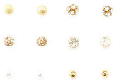 Thumbnail for your product : Charlotte Russe Rhinestone & Pearl Sphere Stud Earrings - 6 Pack