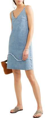 MiH Jeans Frayed Denim Mini Dress