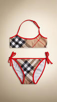 Thumbnail for your product : Burberry Colour Trim Check Bikini
