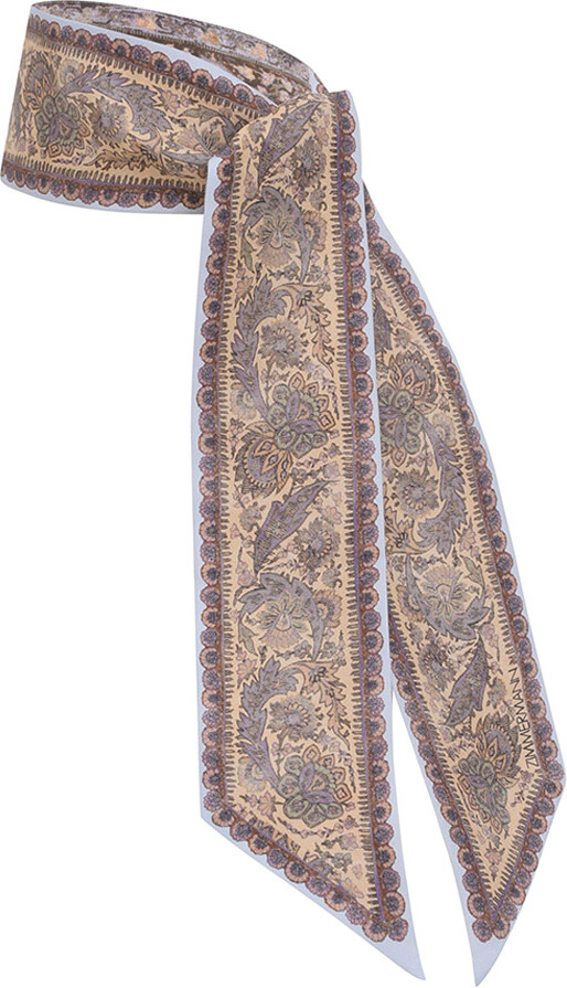 Zimmermann Printed Silk Ribbon Scarf