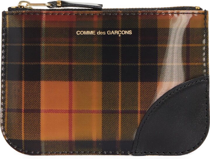 Comme des Garçons Wallets Small Tartan Leather Zip Pouch