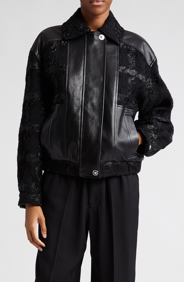 Versace Mixed Media Bomber Jacket ShopStyle