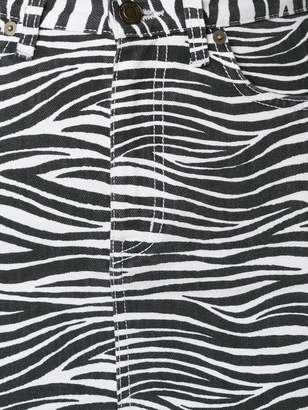 Saint Laurent zebra print denim skirt