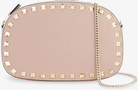 Valentino Garavani Womens Poudre Rockstud Leather Mini Crossbody Bag