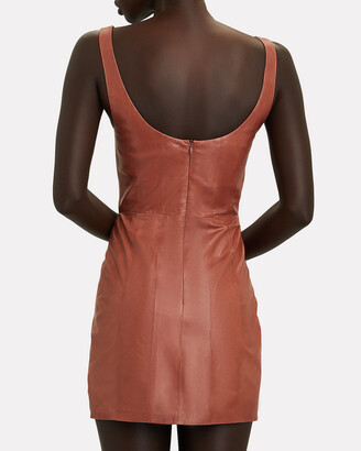 ZEYNEP ARCAY Leather Sleeveless Mini Dress