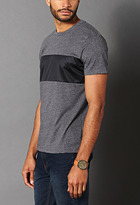 Thumbnail for your product : 21men 21 MEN Jersey-Striped Heathered Tee