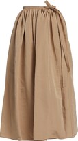 Pleated Flared Midi-Skirt 