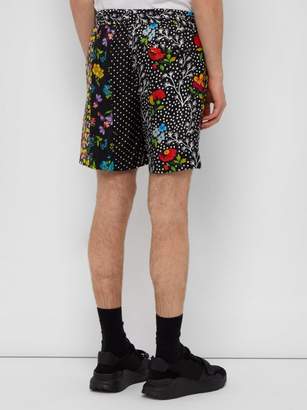Versace Floral-print Silk-satin Twill Shorts - Mens - Multi