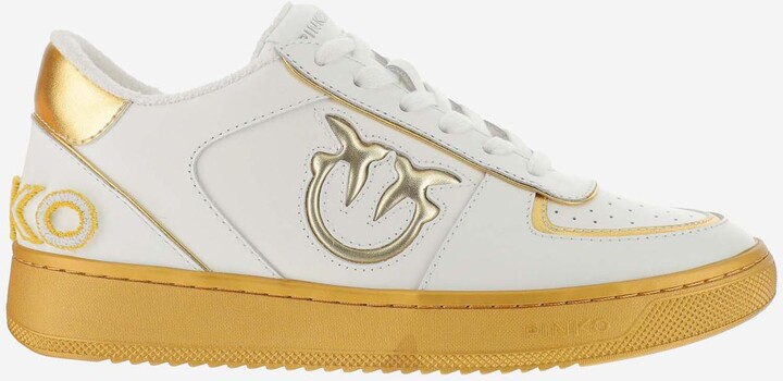 Pinko Bondy Leather Sneakers With Love Birds Logo - ShopStyle