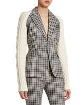 Thumbnail for your product : Altuzarra Plaid Wool Sweater-Sleeve Blazer