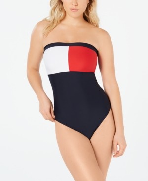 Tommy Hilfiger Colorblocked Strapless One-Piece Swimsuit Women's Swimsuit -  ShopStyle