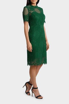 Cap Sleeve Green Lace Dress