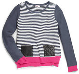 Thumbnail for your product : Design History Girl's Faux Leather Stripe Sweater