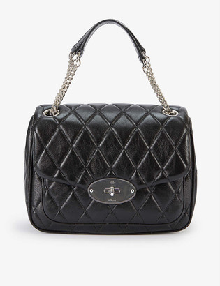 black crossbody bag with silver hardware