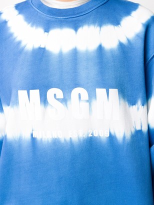MSGM Logo-Print Tie-Dye Sweatshirt