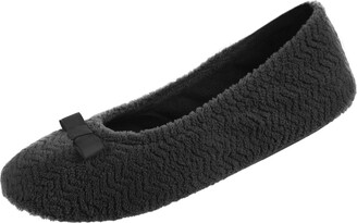 Isotoner Women's Moisture Wicking and Suede Sole for Comfort Ballet Flat