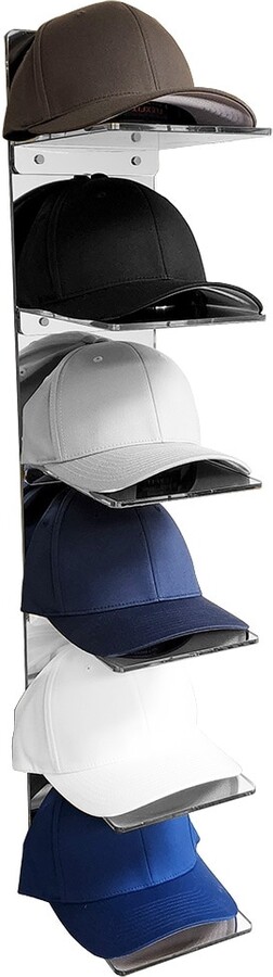 OnDisplay Luxe Acrylic Hat Rack Display - Wall Mounted Baseball Cap  Organizer - Multi Shelf Wall Display for Hats