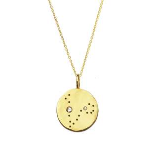 Yvonne Henderson Jewellery - Pisces Constellation Necklace with White Sapphires Gold