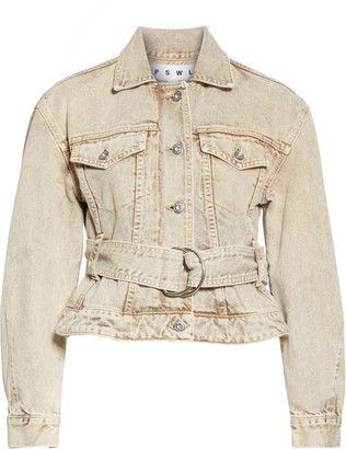 Proenza Schouler White Label Belted Crop Denim Jacket