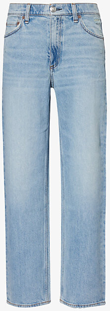 Rag & Bone Womens Lou1 Harlow Straight-Leg Mid-Rise Stretch Jeans 27