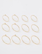 Thumbnail for your product : ASOS 12 Pack Fine Rings with Ball Detail