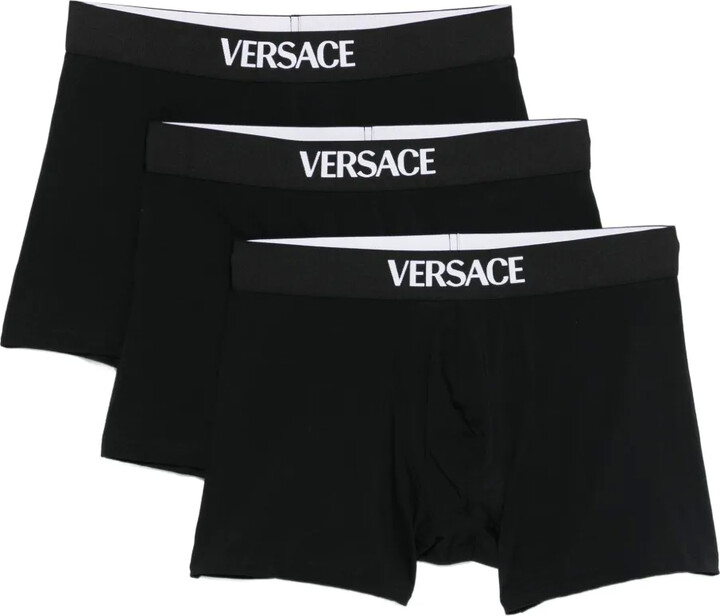 Versace Logo-Waistband Boxers (Pack Of Three)