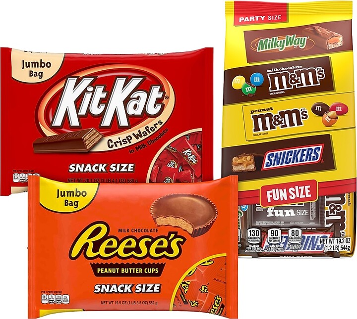 Hershey's Assorted Chocolate Variety Bags, 58.8 oz, 3/Pack (600-04179)