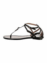 Thumbnail for your product : Sigerson Morrison Leather T-Strap Sandals Black