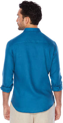 Cubavera Big & Tall 100% Linen Long Sleeve 2 Pocket Button Down Shirt