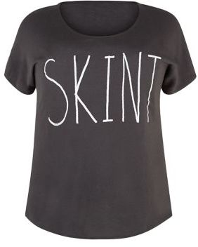 New Look Inspire Dark Grey Skint T-Shirt