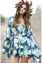Thumbnail for your product : Show Me Your Mumu Beaux Beaux Kimono in Blue Tulips