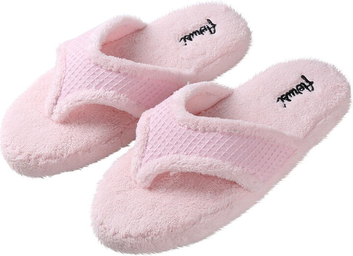 Sumaclife Women’S Luxurious Soft Plush Thong Slippers With No-Slip Rubber Sole