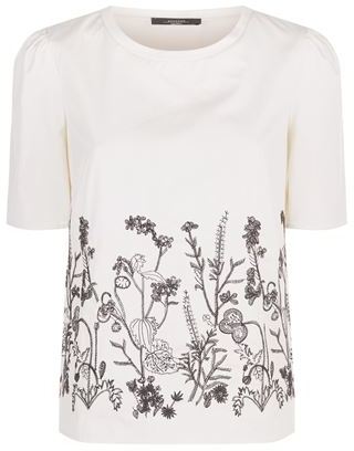 Max Mara Weekend Ondine Embroidered Front Jersey Back T-Shirt