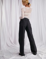 Thumbnail for your product : ASOS DESIGN high rise 'relaxed' dad jeans in washed black