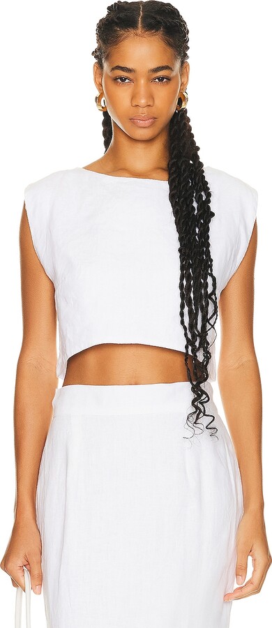 Posse Martina Crop Top in Ivory