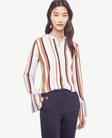 Thumbnail for your product : Ann Taylor Petite Stripe Pleated Cuff Blouse