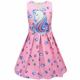 Thumbnail for your product : Thombase Kids Girls Princess Ride On The Unicorn Long Sleeve Xmas Christmas Nightgown Nightdress Dress (red 4-5 Years)