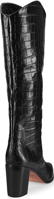 Schutz Analeah Lizard-Embossed Leather Boots