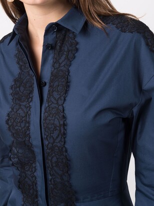 Giambattista Valli Lace-Appliqué Shirt Dress