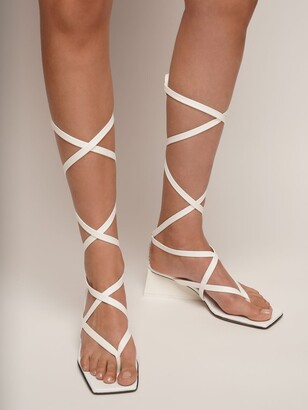 ATTICO 45mm Giza Leather Lace-up Sandals